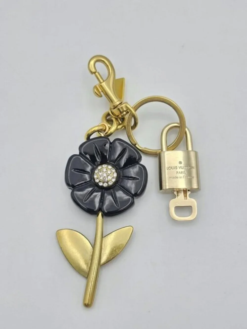 Authentic Louis Vuitton Padlock Gold🔒Key Set + Unbranded Flower Keychain Charm